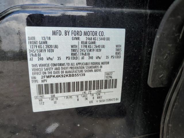 Photo 10 from auction – 2019 FORD EDGE TITAN with VIN 2FMPK4K92KBB55139