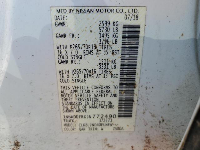 Photo 10 from auction – 2018 NISSAN FRONTIER S with VIN 1N6AD0FRXJN772490