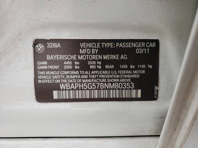 Photo 10 from auction – 2011 BMW 328 I SULE with VIN WBAPH5G57BNM80353