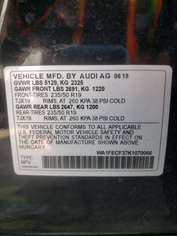 Photo 10 from auction – 2019 AUDI Q3 PRESTIG with VIN WA1FECF37K1070066