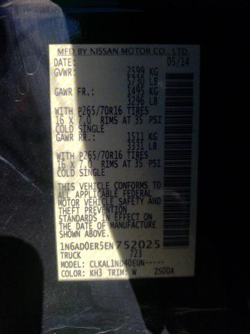 Photo 10 from auction – 2014 NISSAN FRONTIER S with VIN 1N6AD0ER5EN752025