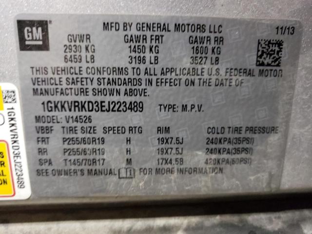 Photo 10 from auction – 2014 GMC ACADIA SLT with VIN 1GKKVRKD3EJ223489