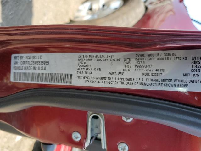 Photo 10 from auction – 2021 RAM 1500 CLASS with VIN 1C6RR7LG5MS535955