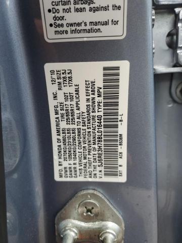 Photo 10 from auction – 2011 HONDA CR-V EXL with VIN 5J6RE3H78BL016440
