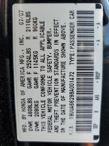 Photo 10 from auction – 2008 ACURA TL with VIN 19UUA66298A001472