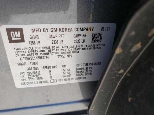 Photo 10 from auction – 2022 CHEVROLET TRAILBLAZE with VIN KL79MPSL1NB060714