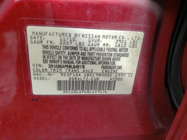 Photo 10 from auction – 2011 NISSAN SENTRA 2.0 with VIN 3N1AB6AP6BL649176