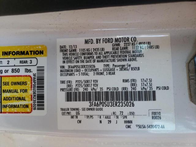 Photo 10 from auction – 2018 FORD FUSION with VIN 3FA6P0SU3ER235026
