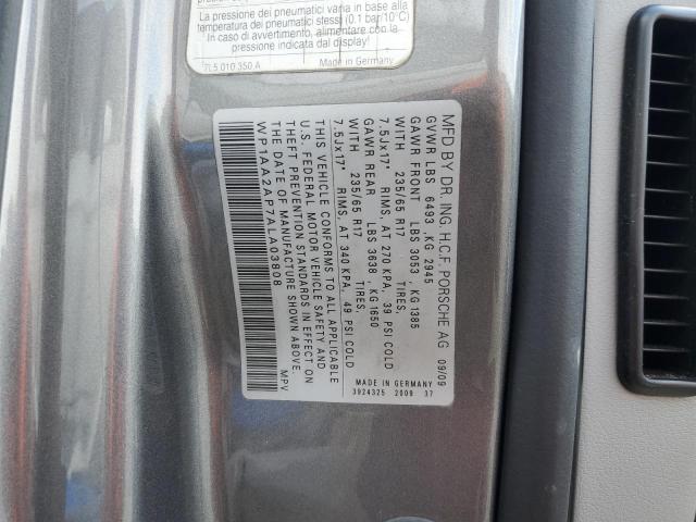Photo 10 from auction – 2010 PORSCHE CAYENNE with VIN WP1AA2AP7ALA03808