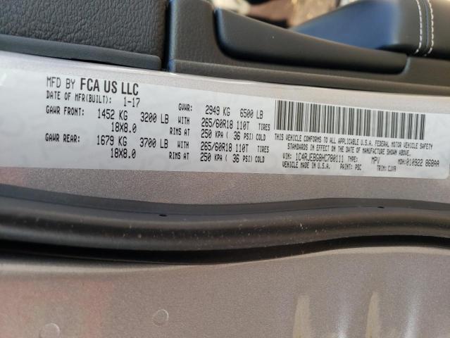 Photo 10 from auction – 2017 JEEP GRAND CHER with VIN 1C4RJEBG8HC780111