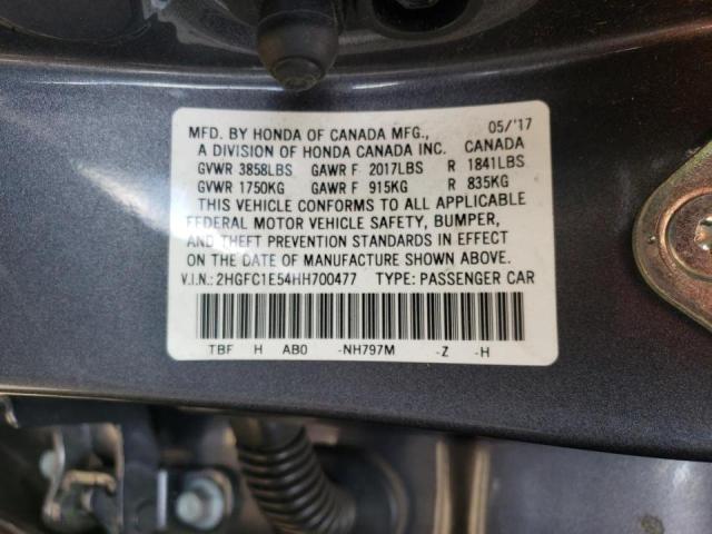 Photo 10 from auction – 2017 HONDA CIVIC SI with VIN 2HGFC1E54HH700477