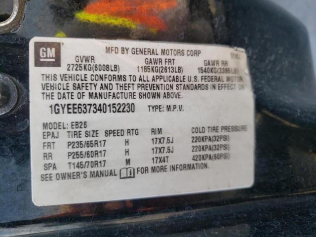 Photo 10 from auction – 2004 CADILLAC SRX with VIN 1GYEE637340152230