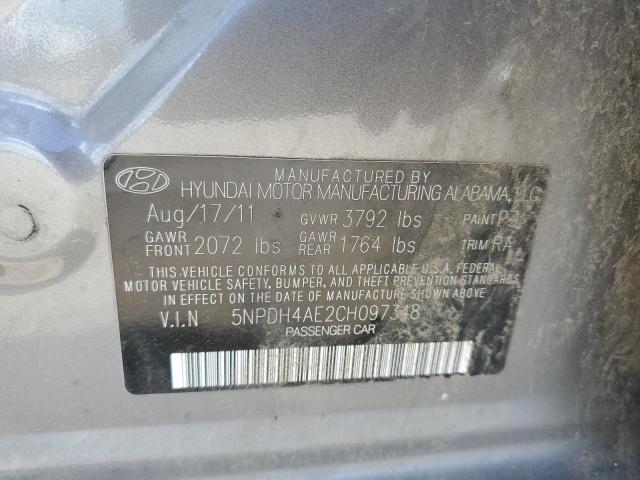 Photo 10 from auction – 2012 HYUNDAI ELANTRA GL with VIN 5NPDH4AE2CH097348