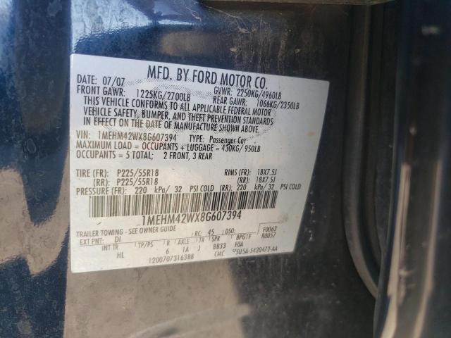 Photo 10 from auction – 2008 MERCURY SABLE PREM with VIN 1MEHM42WX8G607394