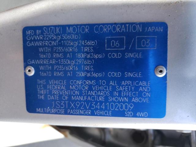 Photo 10 from auction – 2004 SUZUKI XL7 EX with VIN JS3TX92V344102009