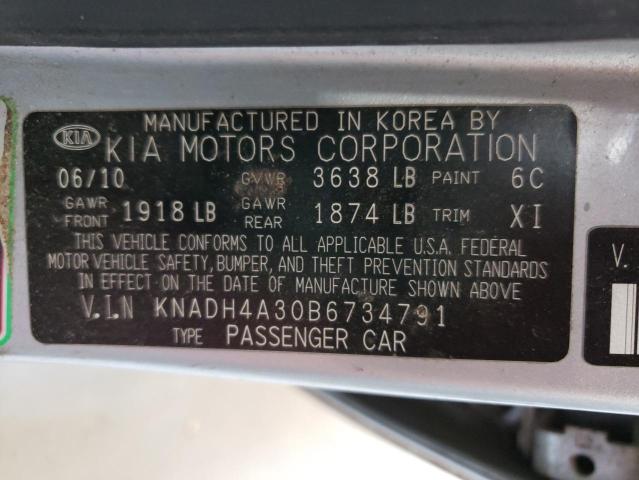 Photo 10 from auction – 2011 KIA RIO BASE with VIN KNADH4A30B6734791