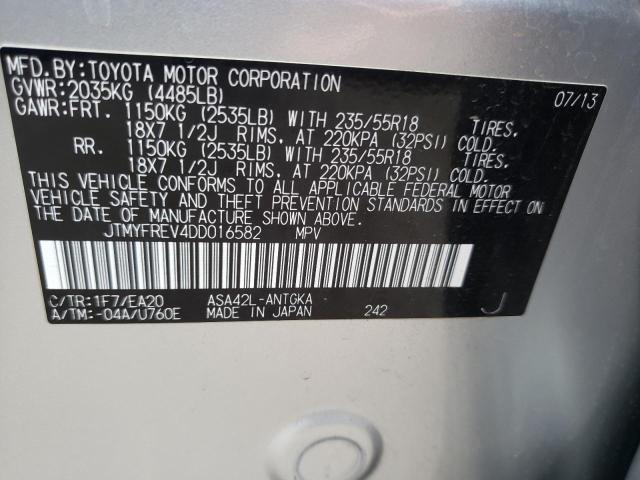 Photo 10 from auction – 2013 TOYOTA RAV4 LIMIT with VIN JTMYFREV4DD016582