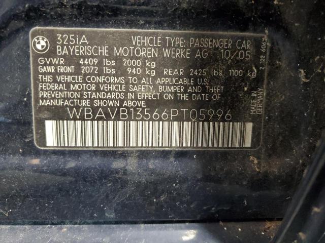 Photo 10 from auction – 2006 BMW 325 I with VIN WBAVB13566PT05996