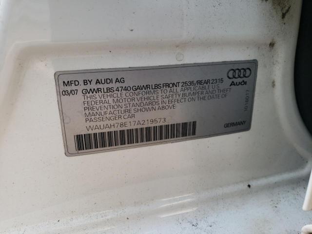 Photo 10 from auction – 2007 AUDI A4 3.2 with VIN WAUAH78E17A219573