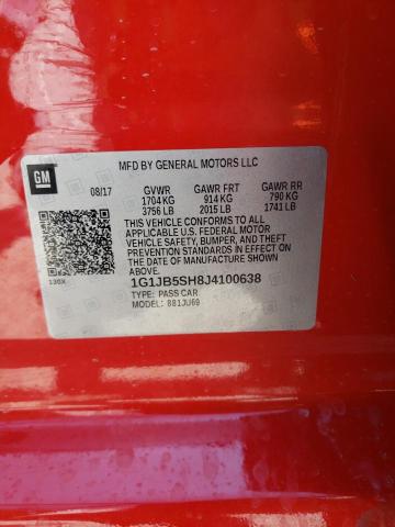 Photo 10 from auction – 2018 CHEVROLET SONIC LS with VIN 1G1JB5SH8J4100638