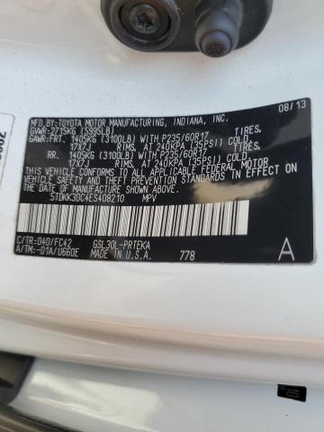 Photo 10 from auction – 2014 TOYOTA SIENNA LE with VIN 5TDKK3DC4ES408210