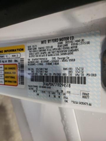 Photo 10 from auction – 2015 FORD FUSION SE with VIN 3FA6P0H77FR294518