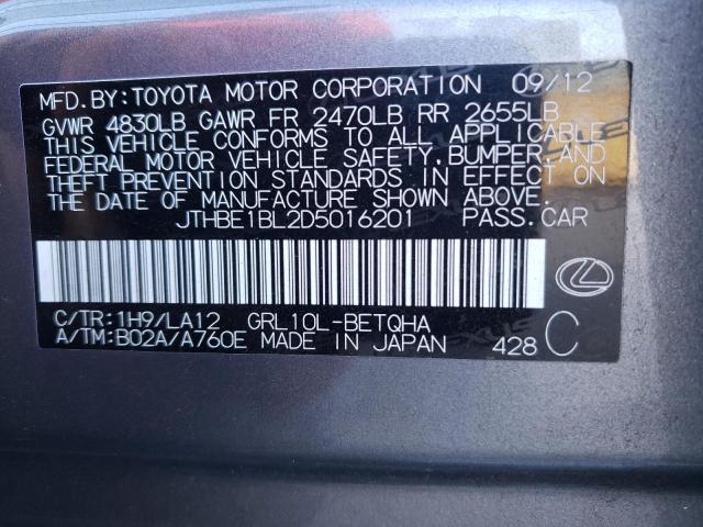 Photo 10 from auction – 2013 LEXUS GS 350 with VIN JTHBE1BL2D5016201