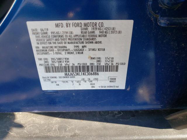 Photo 10 from auction – 2019 FORD ECOSPORT T with VIN MAJ6S3KL1KC306886