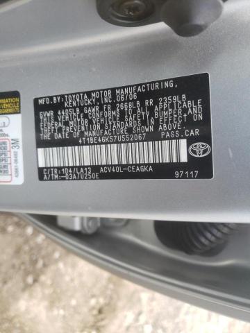 Photo 10 from auction – 2007 TOYOTA CAMRY CE with VIN 4T1BE46K57U552067
