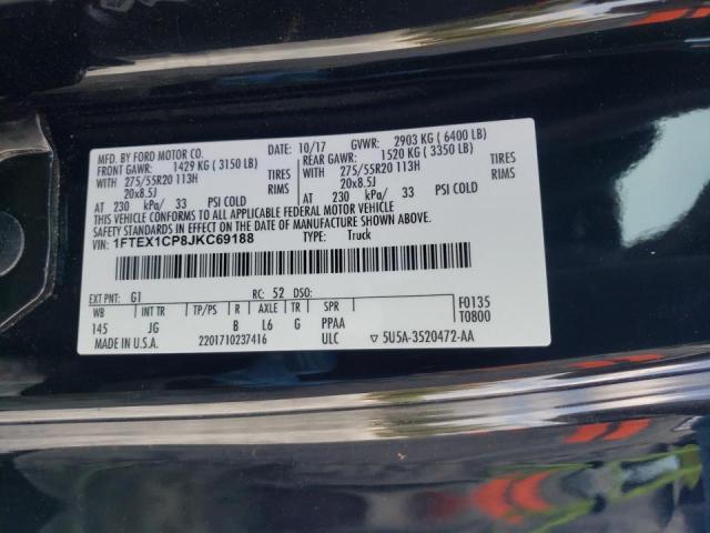 Photo 10 from auction – 2018 FORD F150 SUPER with VIN 1FTEX1CP8JKC69188