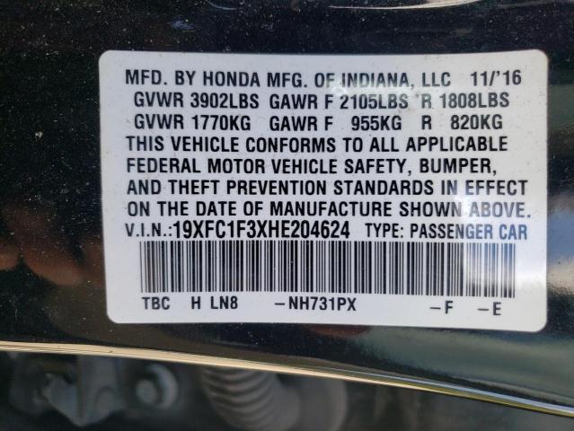 Photo 10 from auction – 2017 HONDA CIVIC EX with VIN 19XFC1F3XHE204624