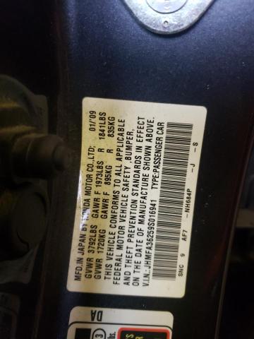 Photo 10 from auction – 2009 HONDA CIVIC HYBR with VIN JHMFA36259S016941