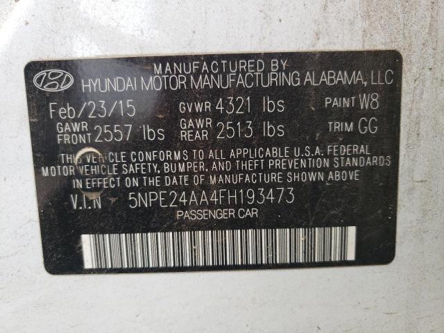 Photo 10 from auction – 2015 HYUNDAI SONATA ECO with VIN 5NPE24AA4FH193473