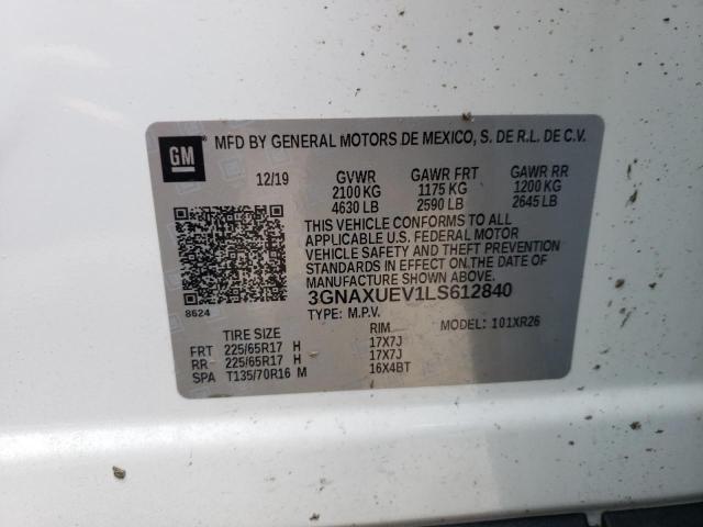 Photo 10 from auction – 2020 CHEVROLET EQUINOX LT with VIN 3GNAXUEV1LS612840