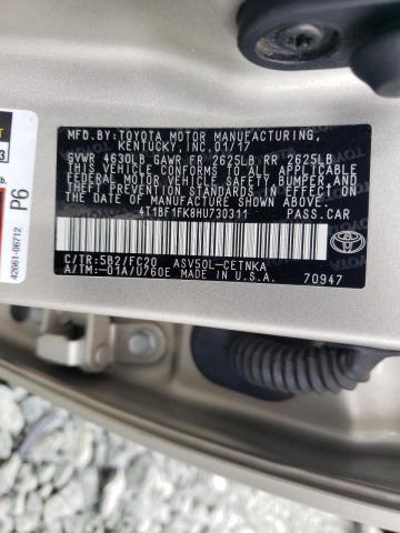 Photo 10 from auction – 2017 TOYOTA CAMRY LE with VIN 4T1BF1FK8HU730311