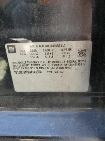 Photo 10 from auction – 2017 CHEVROLET SONIC LS with VIN 1G1JB5SH9H4141354