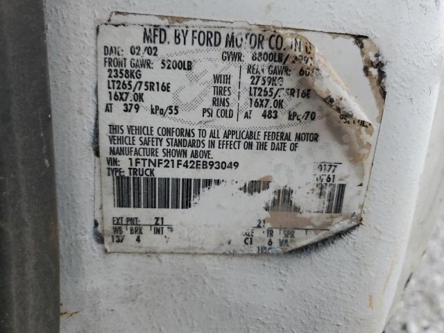 Фото 10 с аукциона – 2002 FORD F250 SUPER с VIN 1FTNF21F42EB93049