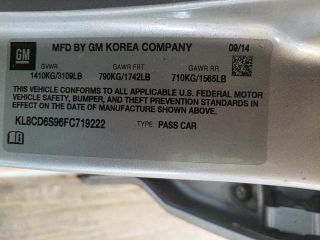 Photo 10 from auction – 2015 CHEVROLET SPARK 1LT with VIN KL8CD6S96FC719222