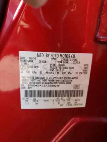 Photo 10 from auction – 2010 FORD EDGE LIMIT with VIN 2FMDK3KC9ABB68218