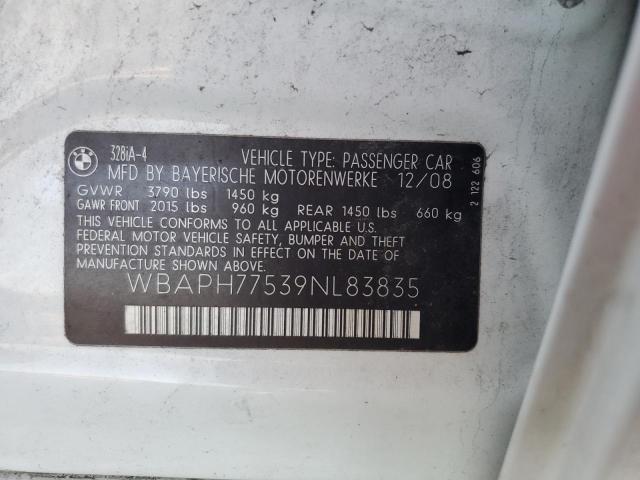 Photo 10 from auction – 2009 BMW 328 I with VIN WBAPH77539NL83835