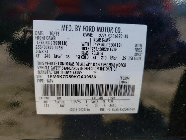 Photo 10 from auction – 2019 FORD EXPLORER X with VIN 1FM5K7D89KGA39586