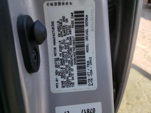 Photo 10 from auction – 2009 TOYOTA COROLLA BA with VIN 1NXBU40E79Z106317