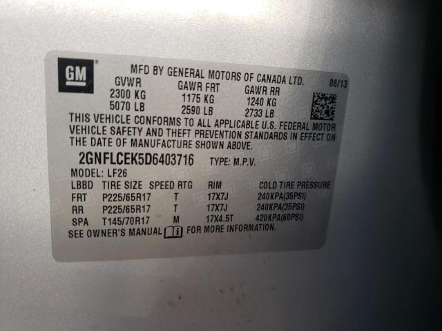 Photo 10 from auction – 2015 CHEVROLET UK with VIN 2GNFLCEK5D6403716