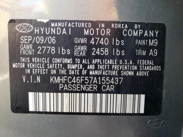 Photo 10 from auction – 2007 HYUNDAI AZERA SE with VIN KMHFC46F57A155437