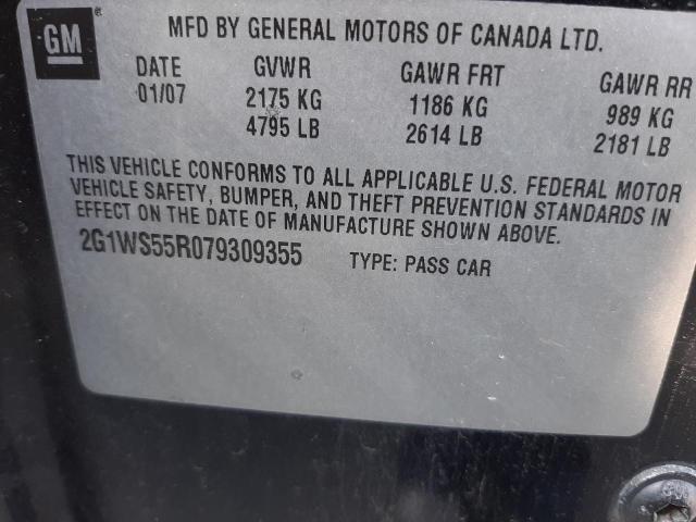 Photo 10 from auction – 2007 CHEVROLET IMPALA POL with VIN 2G1WS55R079309355