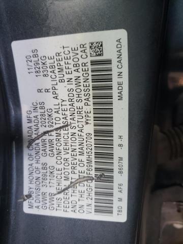 Photo 10 from auction – 2021 HONDA CIVIC LX with VIN 2HGFC2F69MH520709
