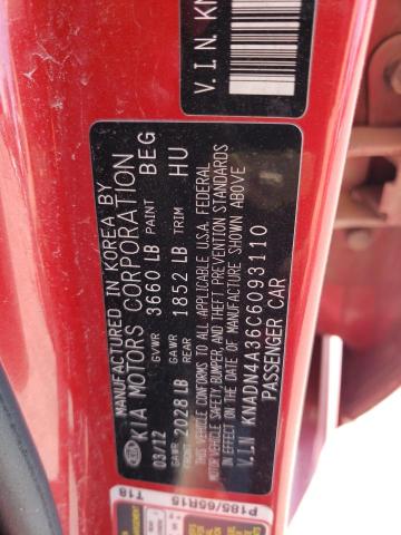 Photo 10 from auction – 2012 KIA RIO EX with VIN KNADN4A36C6093110