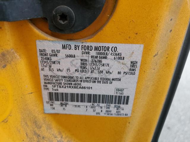 Photo 10 from auction – 2008 FORD F250 SUPER with VIN 1FTSX21RX8EA66101