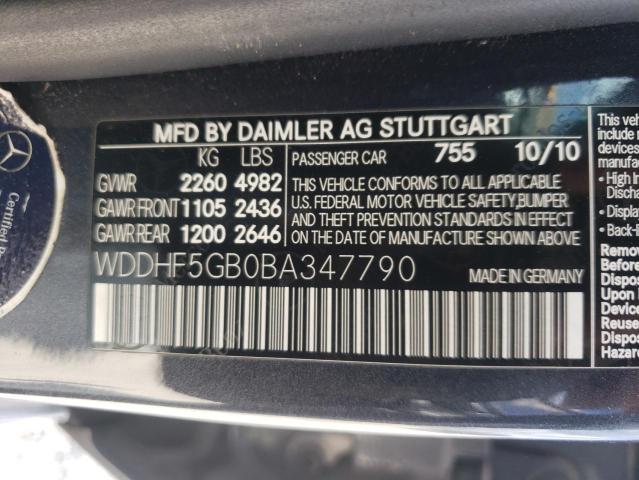 Photo 10 from auction – 2011 MERCEDES-BENZ E 350 with VIN WDDHF5GB0BA347790