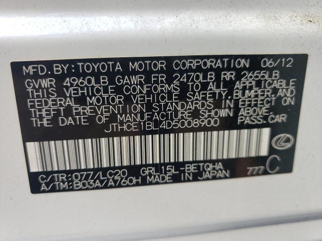 Photo 10 from auction – 2013 LEXUS GS 350 with VIN JTHCE1BL4D5008900